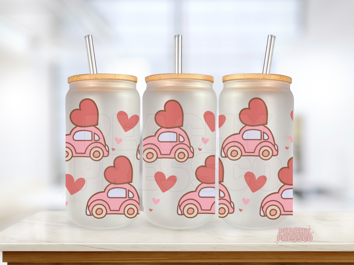 Valentine Love Car Glass Cup