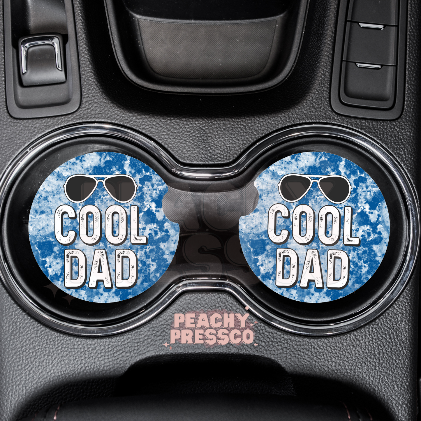 Cool Dad Ceramic Car Coaster - 2pc Set