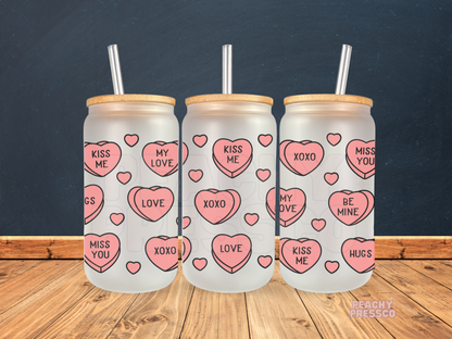 Love Hearts Glass Cup