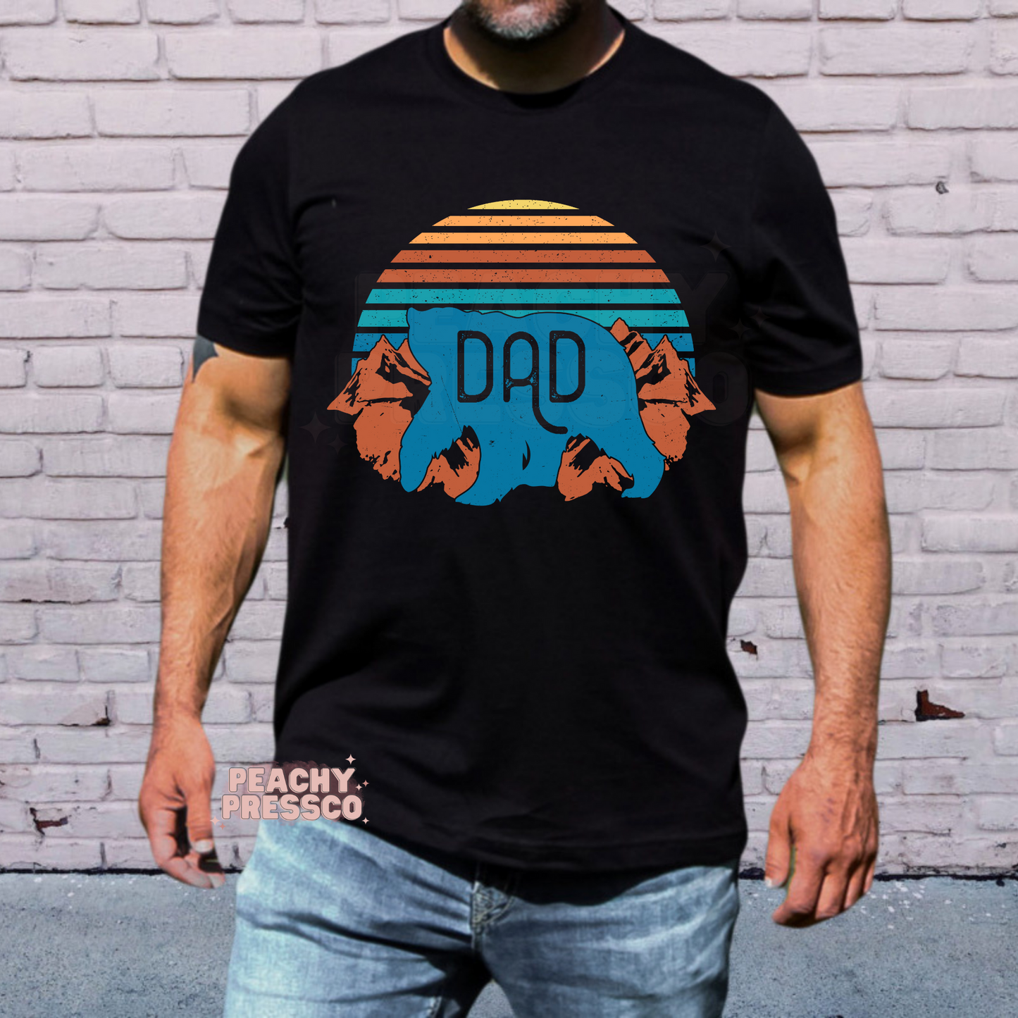 Retro Mountains, Bear Dad Apparel