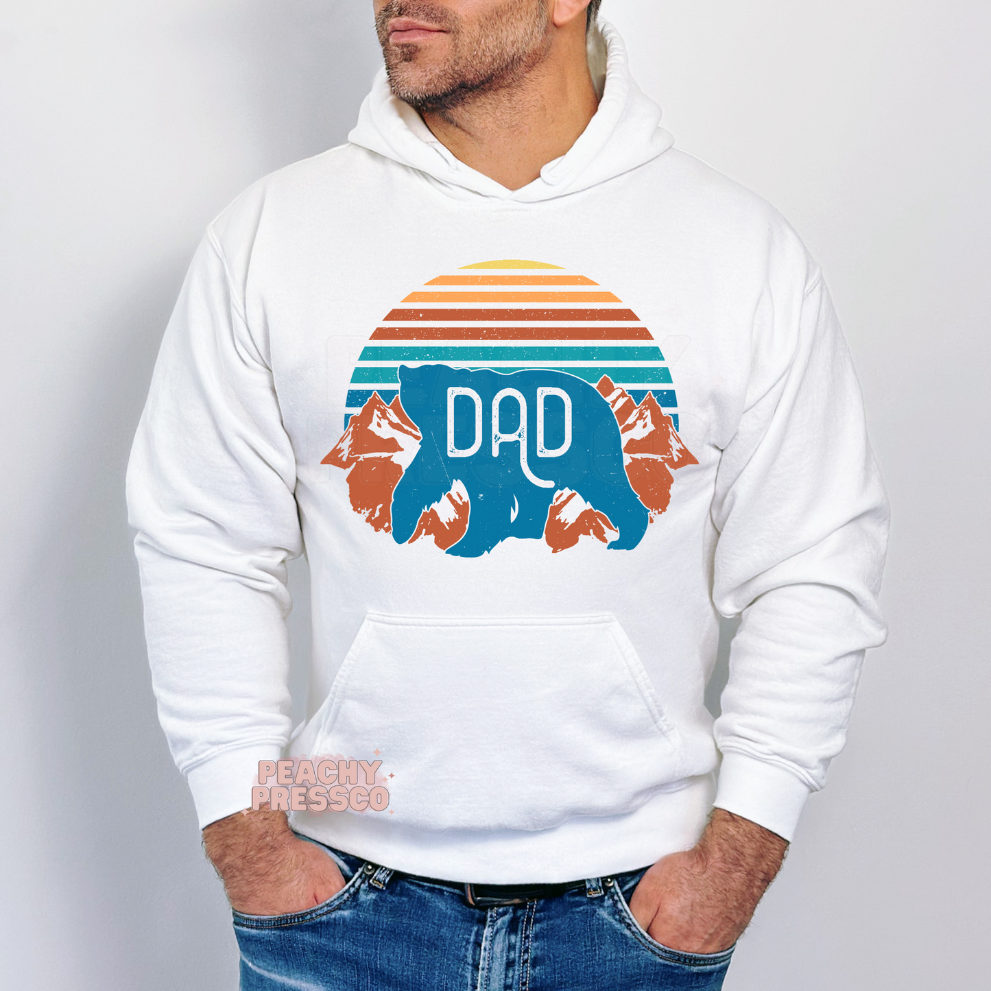 Retro Mountains, Bear Dad Apparel