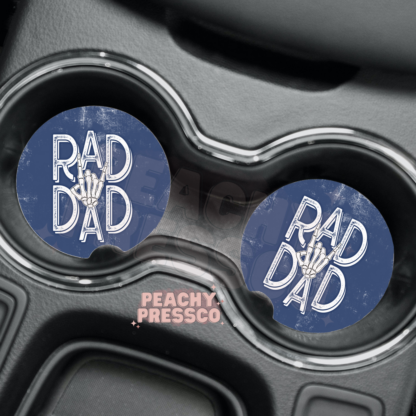 Rad Dad Ceramic Car Coaster - 2pc Set