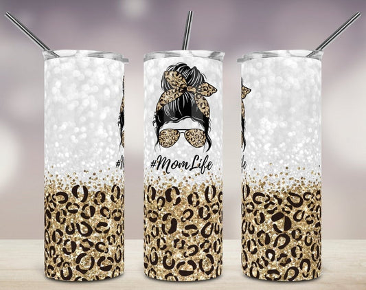 Leopard Mom Life Stainless Steel Tumbler