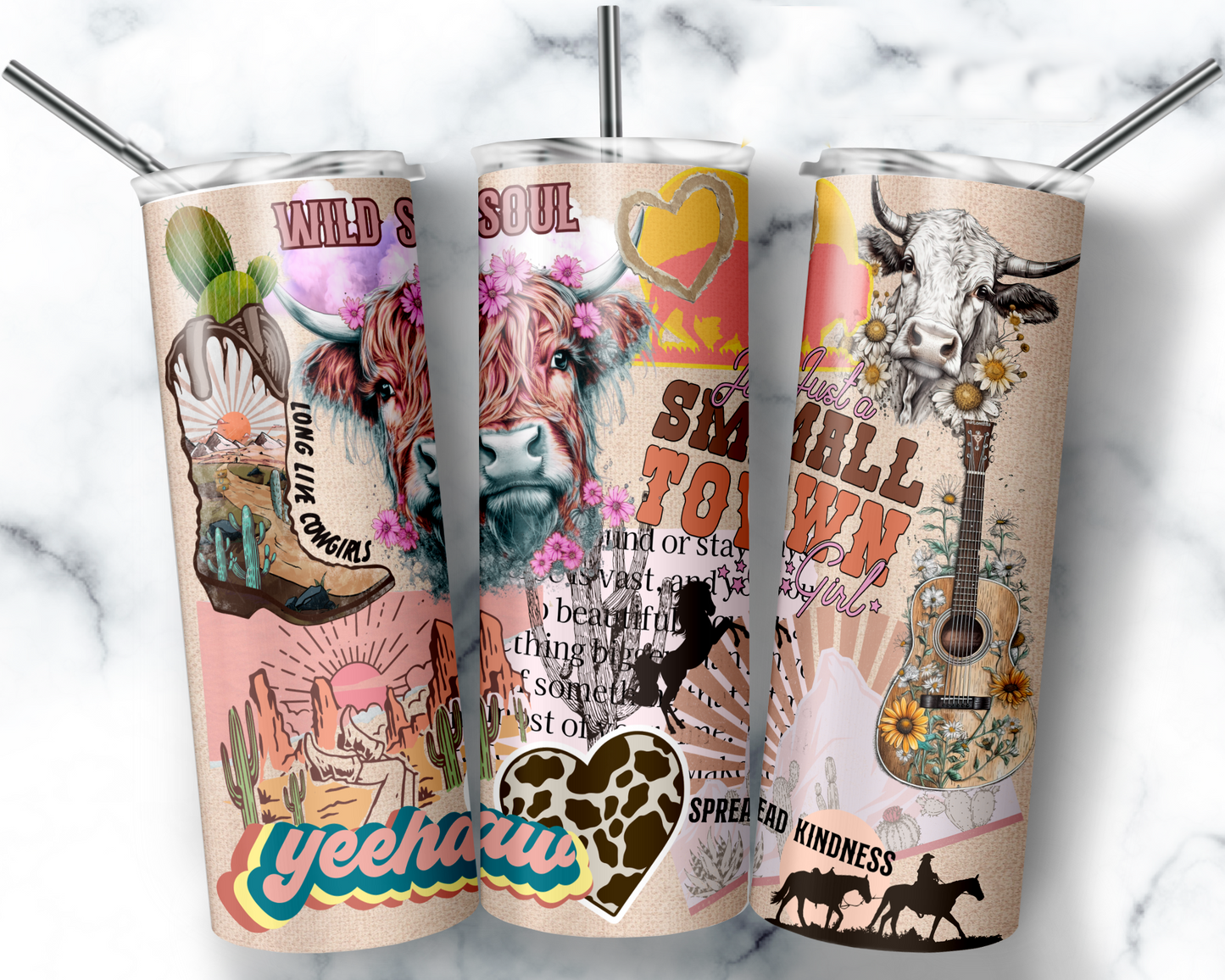 Small Town Cowgirl Stainless Steel Tumbler