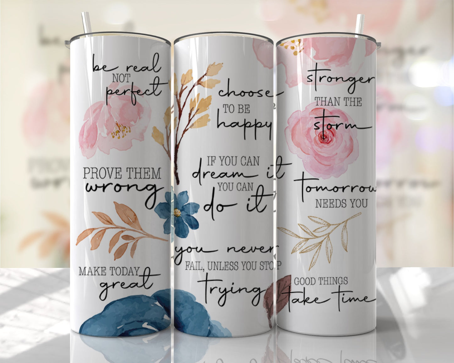 Positive Affirmations Stainless Steel Tumbler