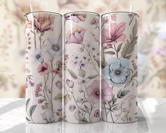 Floral Stainless Steel Tumbler