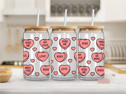 Love Hearts Glass Cup