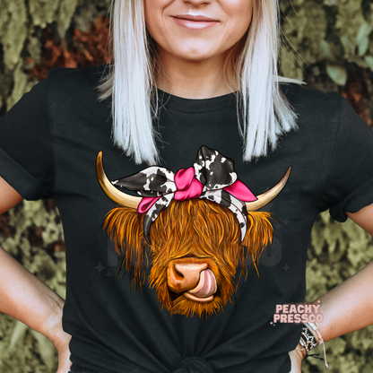 Highland Cow Print Bandana Apparel