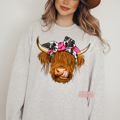 Highland Cow Print Bandana Apparel