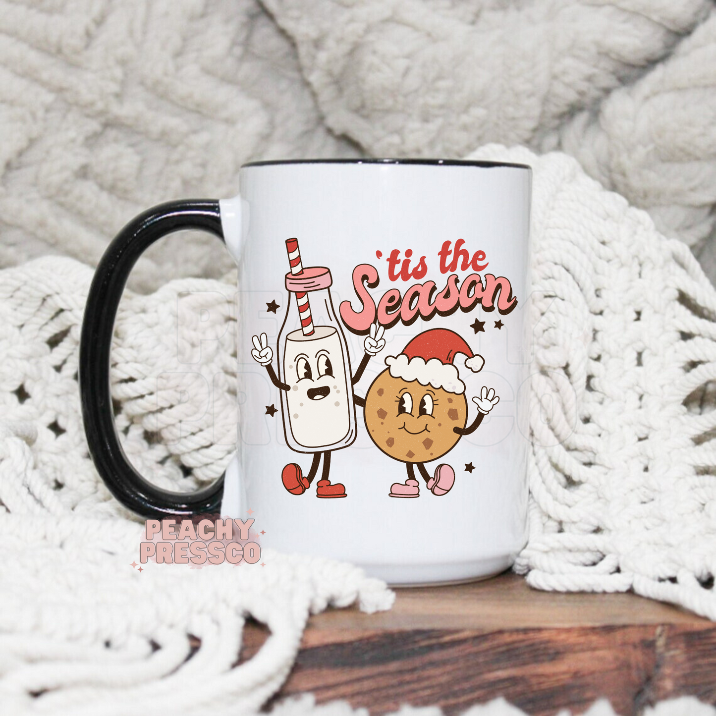 Christmas, Tis The Season - Milk & Cookies Ceramic Mug