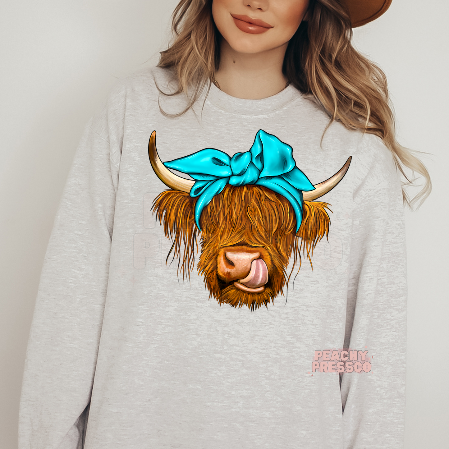 Highland Cow Turquoise Bandana Apparel