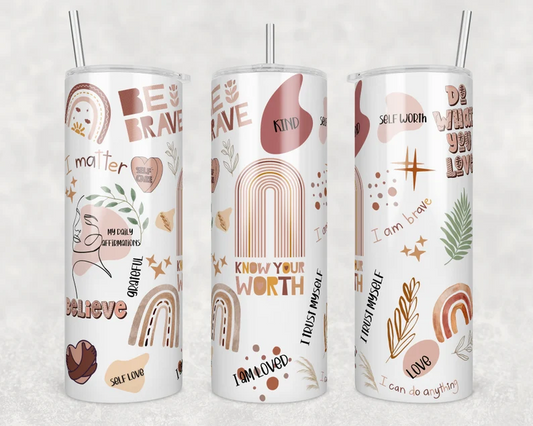 Motivational, Daily Affirmations Stainless Steel Tumbler