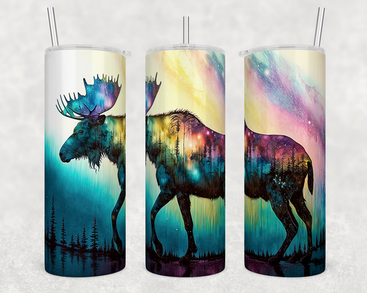 Northern Lights, Moose Stainless Steel Tumbler