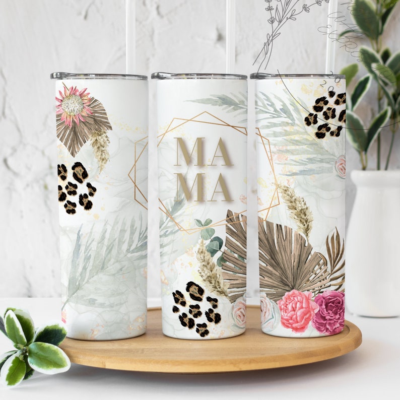 Mama Boho Leopard Stainless Steel Tumbler