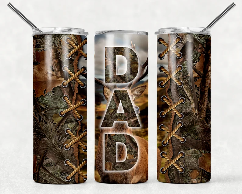 Camo DAD Hunting Stainless Steel Tumbler