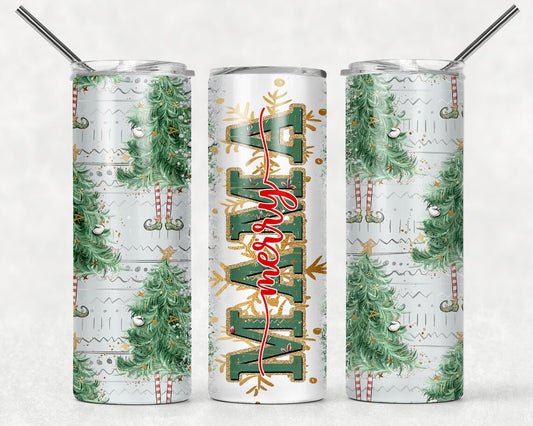 Merry Mama Christmas Stainless Steel Tumbler