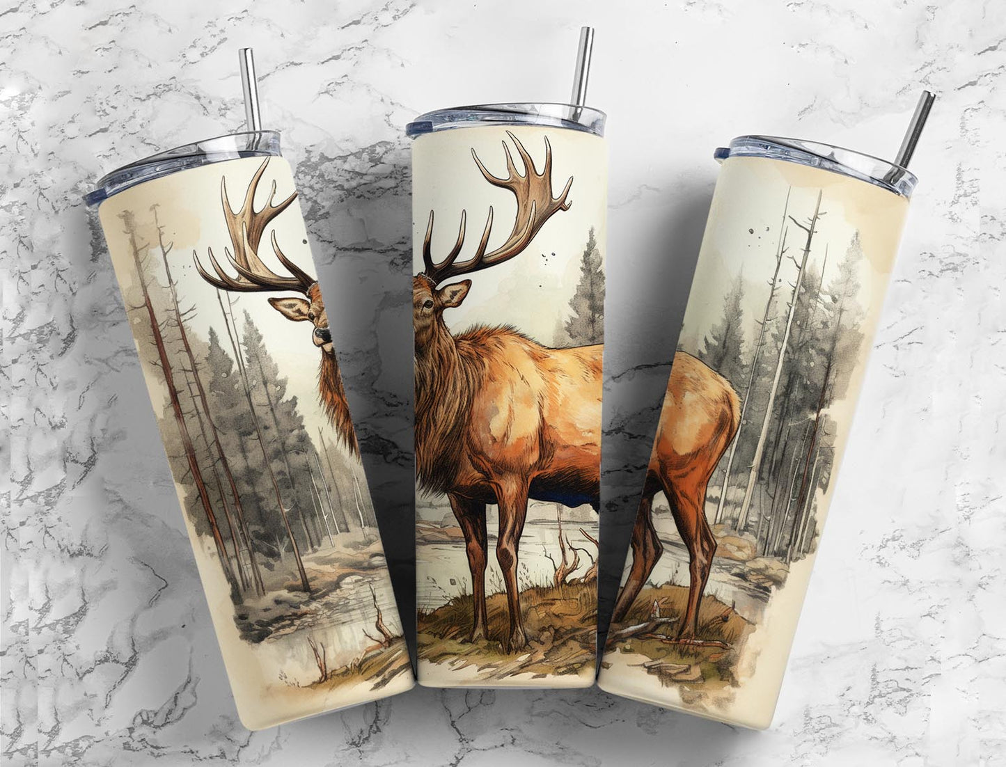 Wild Life Elk Stainless Steel Tumbler