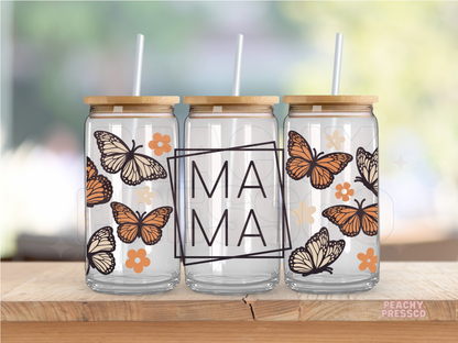 Mama Butterfly Glass Cup