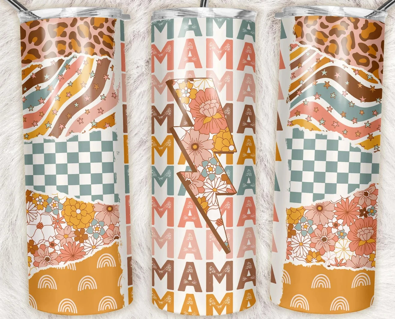 Mama Stack, Floral Stainless Steel Tumbler