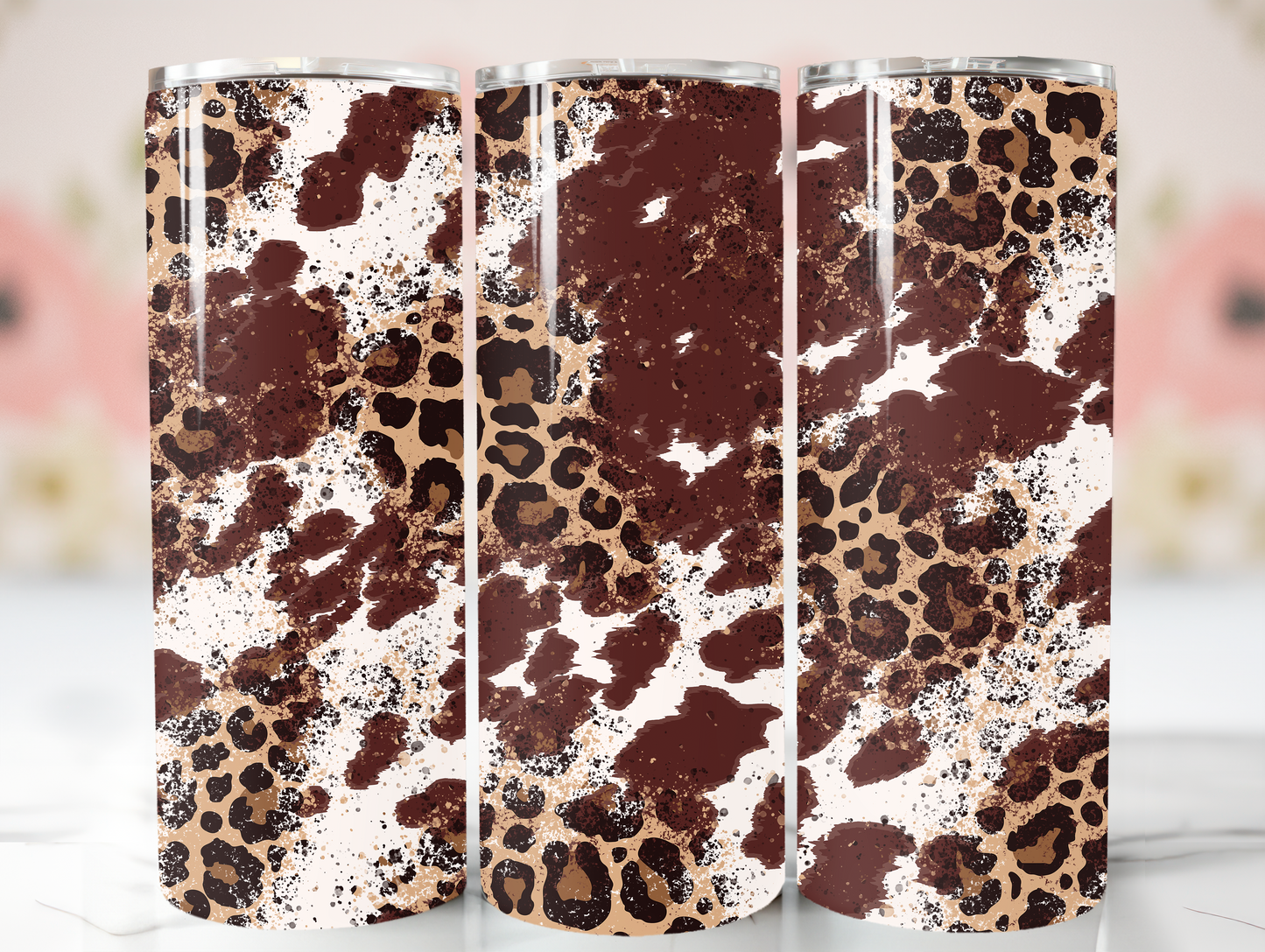 Cow Hide & Leopard Stainless Steel Tumbler