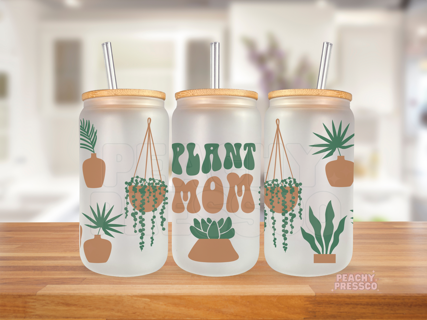 Plant Mom Glass Cup