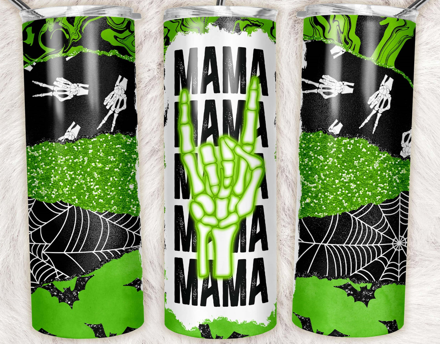 Spooky Mama Skeleton Hand Stainless Steel Tumbler