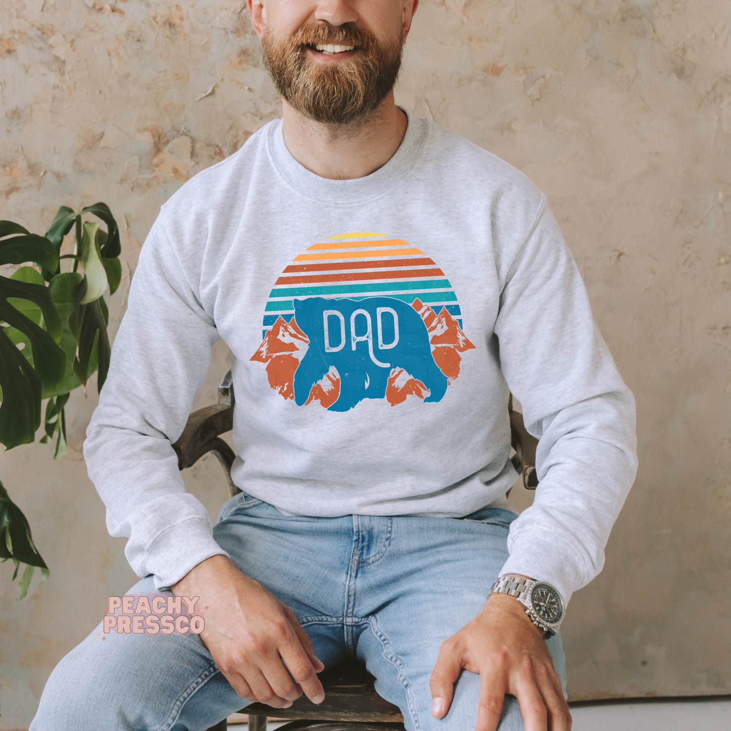 Retro Mountains, Bear Dad Apparel