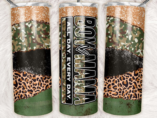 Camo & Leopard Boy Mama - All day, Everyday Stainless Steel Tumbler