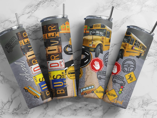 School Bus Driver Stainless Steel Tumbler