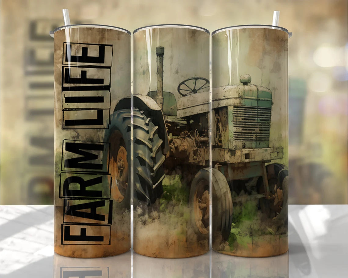 Tractor, Farm Life Stainless Steel Tumbler