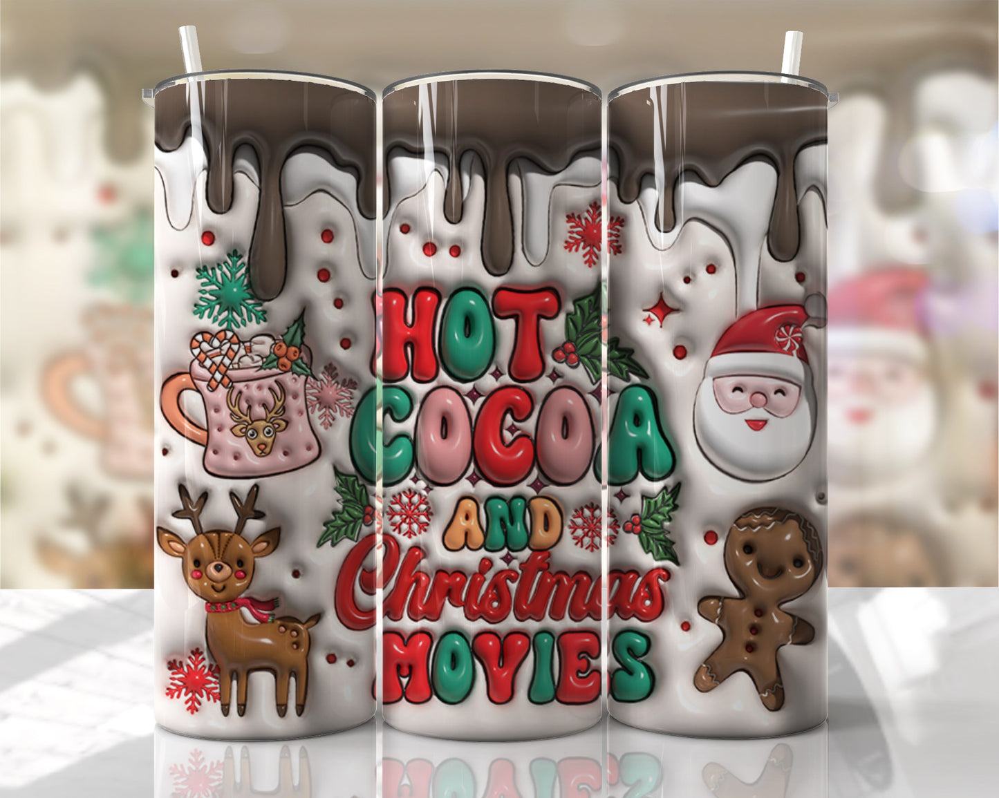 Hot Cocoa And Christmas Movies Stainless Steel Tumbler