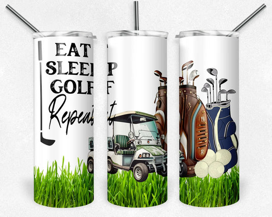 Eat, Sleep, Golf, Repeat Stainless Steel Tumbler