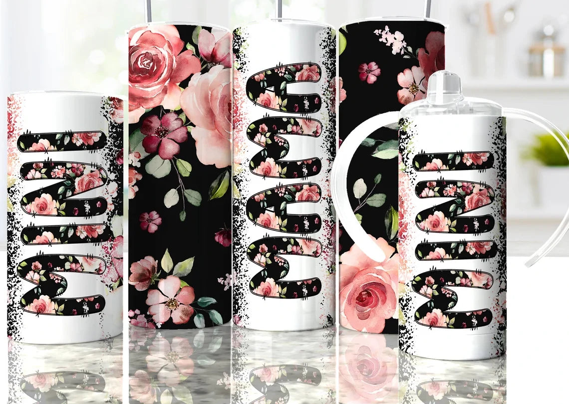 Mama & Mini Floral Stainless Steel Tumbler