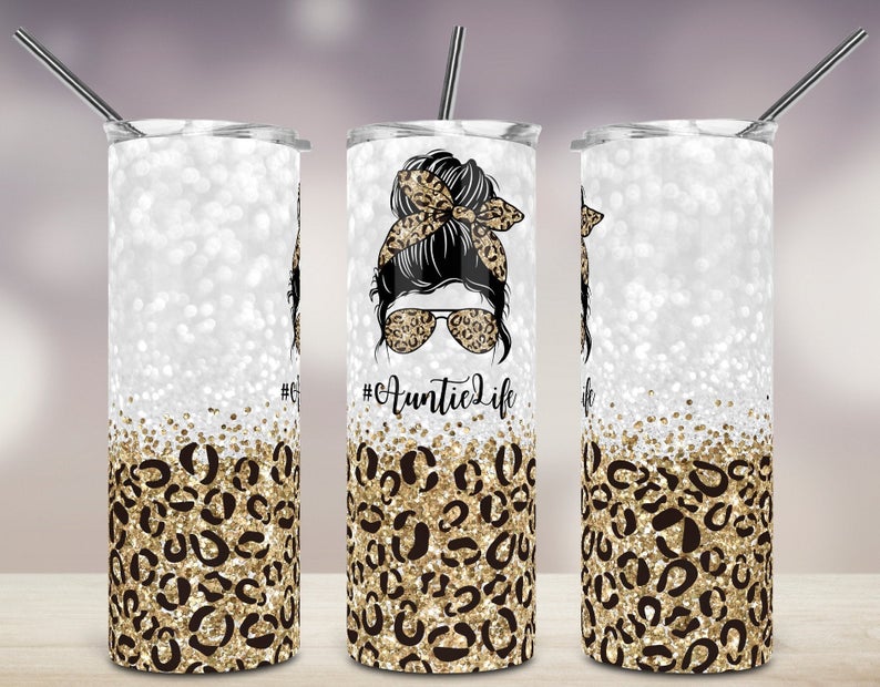 Auntie Life, Leopard Stainless Steel Tumbler