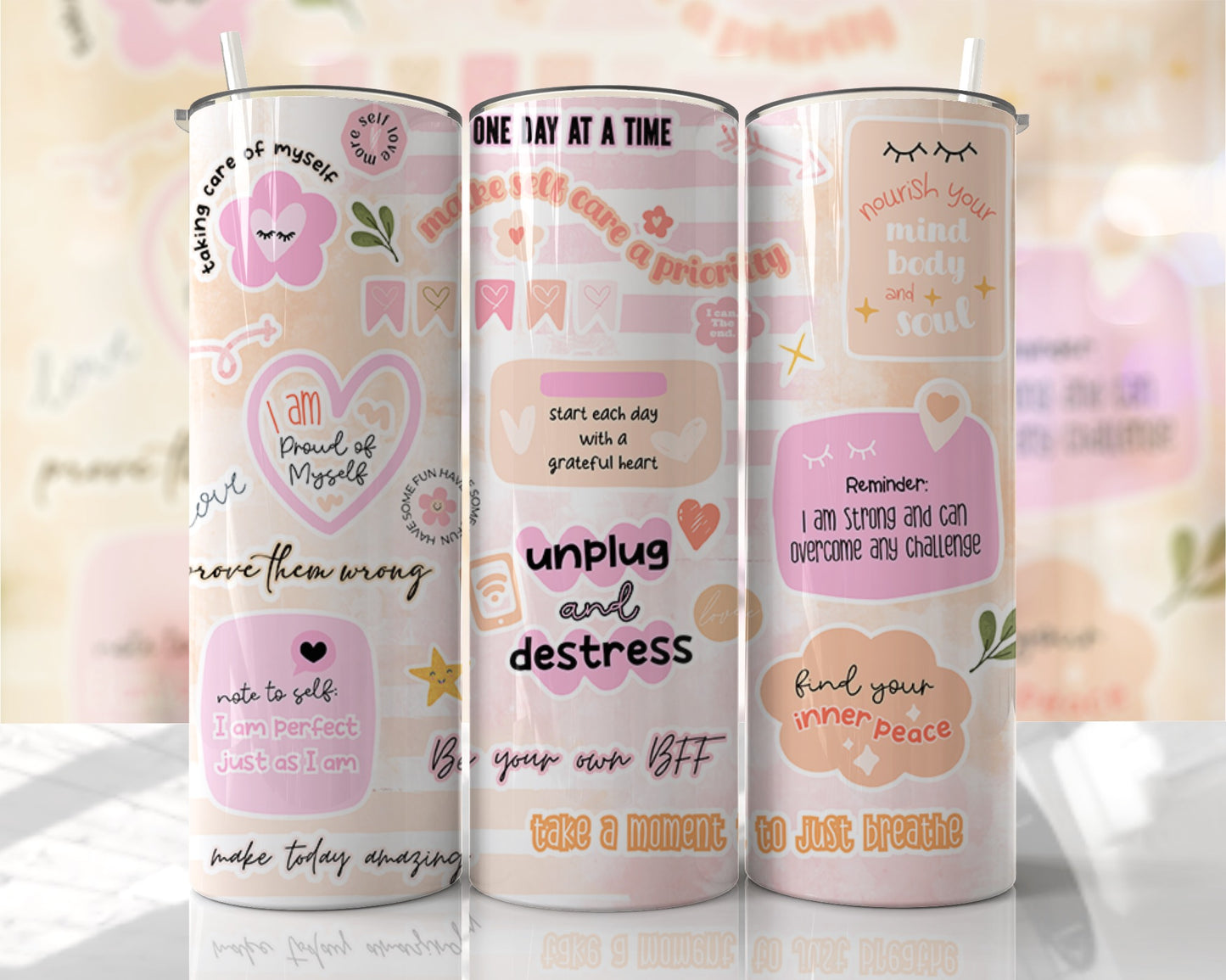 Positive Affirmations Reminder Stainless Steel Tumbler