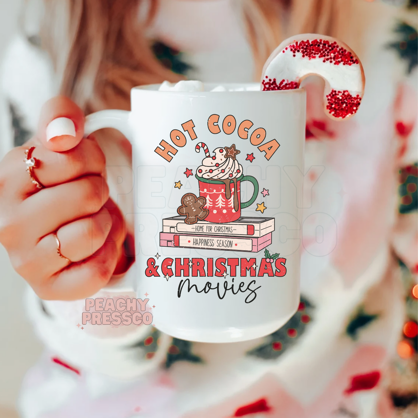 Hot Cocoa & Christmas Movies Ceramic Mug