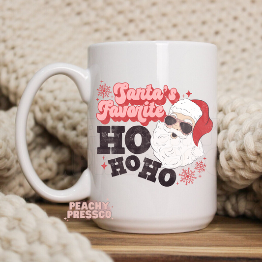 Santa's Favorite Ho Ho Ho - Christmas Ceramic Mug